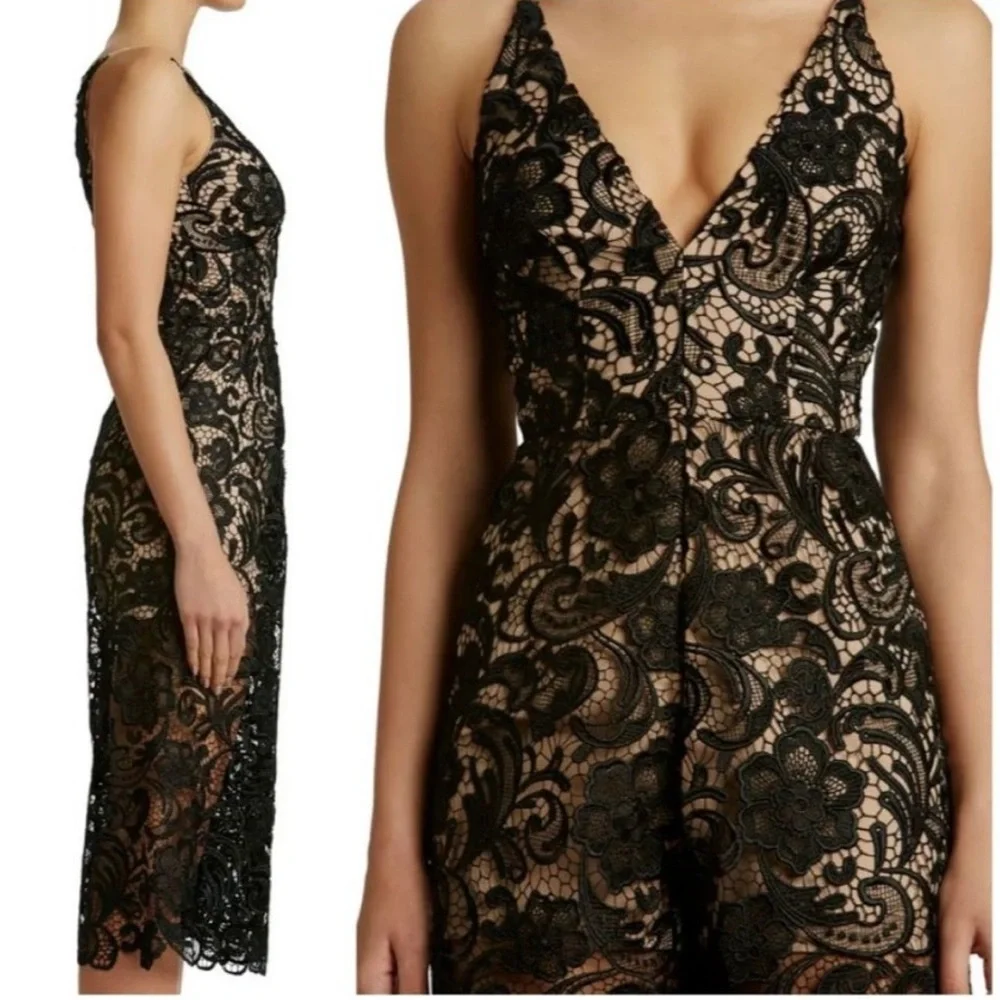 DRESS THE POPULATION | ‘Marion’ Lace Romper - Picture 5 of 8